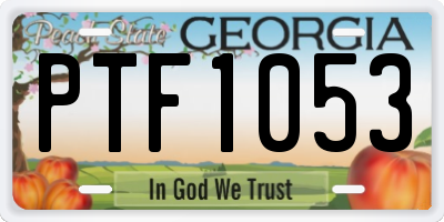 GA license plate PTF1053