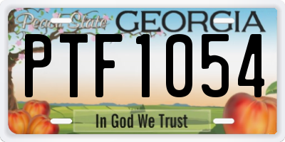 GA license plate PTF1054