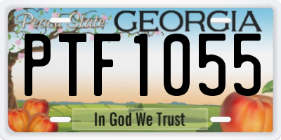 GA license plate PTF1055