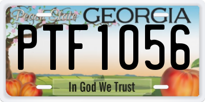GA license plate PTF1056