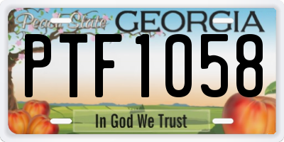 GA license plate PTF1058