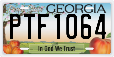 GA license plate PTF1064