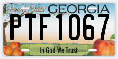 GA license plate PTF1067