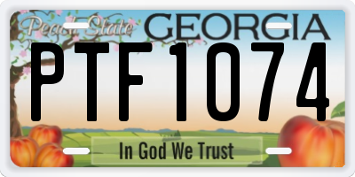 GA license plate PTF1074