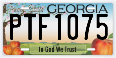GA license plate PTF1075