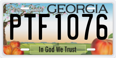 GA license plate PTF1076