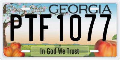 GA license plate PTF1077