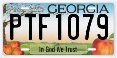 GA license plate PTF1079