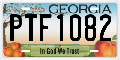 GA license plate PTF1082