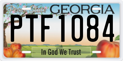 GA license plate PTF1084