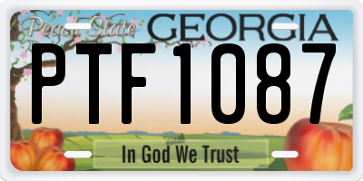 GA license plate PTF1087