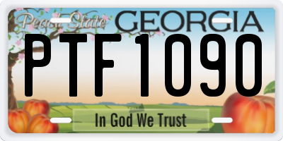 GA license plate PTF1090