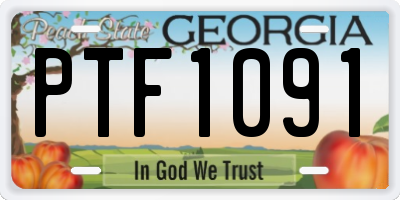 GA license plate PTF1091
