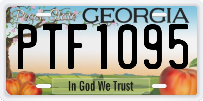 GA license plate PTF1095