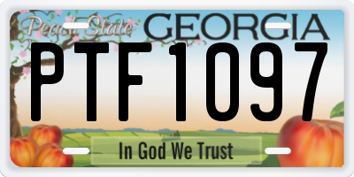 GA license plate PTF1097
