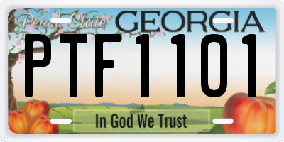 GA license plate PTF1101
