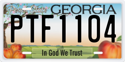 GA license plate PTF1104