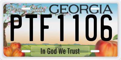 GA license plate PTF1106