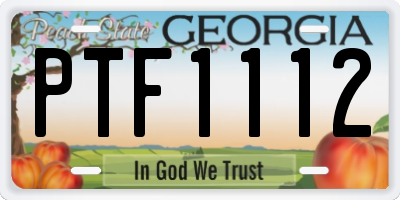 GA license plate PTF1112