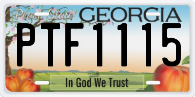 GA license plate PTF1115