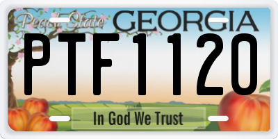 GA license plate PTF1120