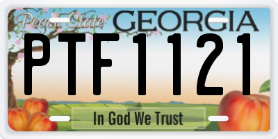 GA license plate PTF1121