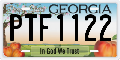 GA license plate PTF1122