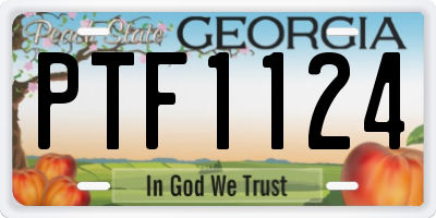 GA license plate PTF1124