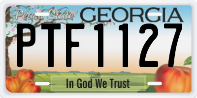 GA license plate PTF1127