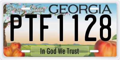 GA license plate PTF1128