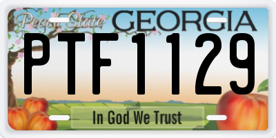 GA license plate PTF1129
