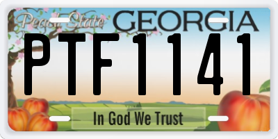 GA license plate PTF1141