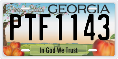 GA license plate PTF1143