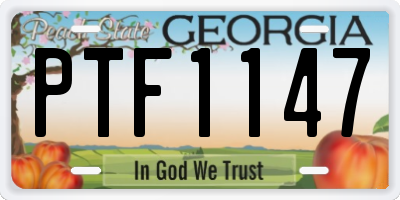 GA license plate PTF1147