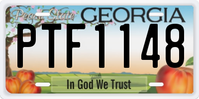 GA license plate PTF1148