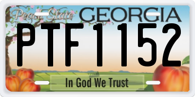 GA license plate PTF1152