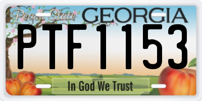 GA license plate PTF1153
