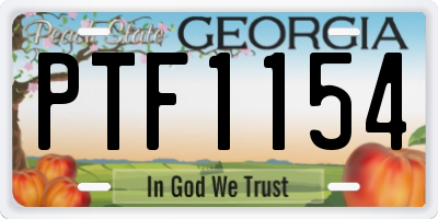 GA license plate PTF1154