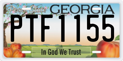 GA license plate PTF1155