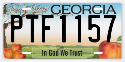 GA license plate PTF1157
