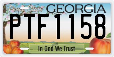 GA license plate PTF1158