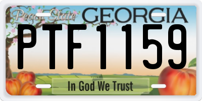 GA license plate PTF1159