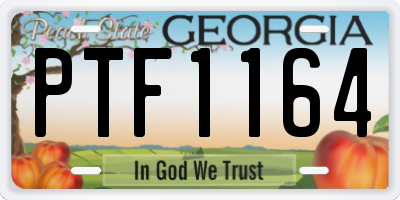 GA license plate PTF1164
