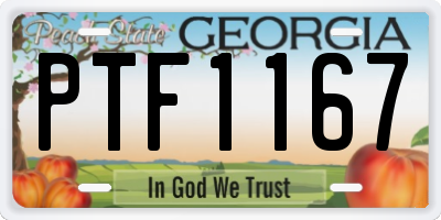 GA license plate PTF1167