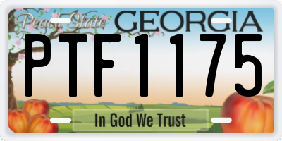 GA license plate PTF1175