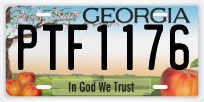 GA license plate PTF1176