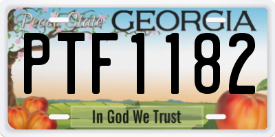 GA license plate PTF1182