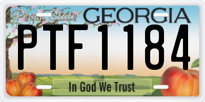 GA license plate PTF1184