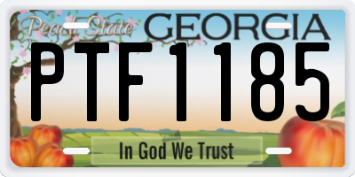 GA license plate PTF1185