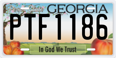 GA license plate PTF1186